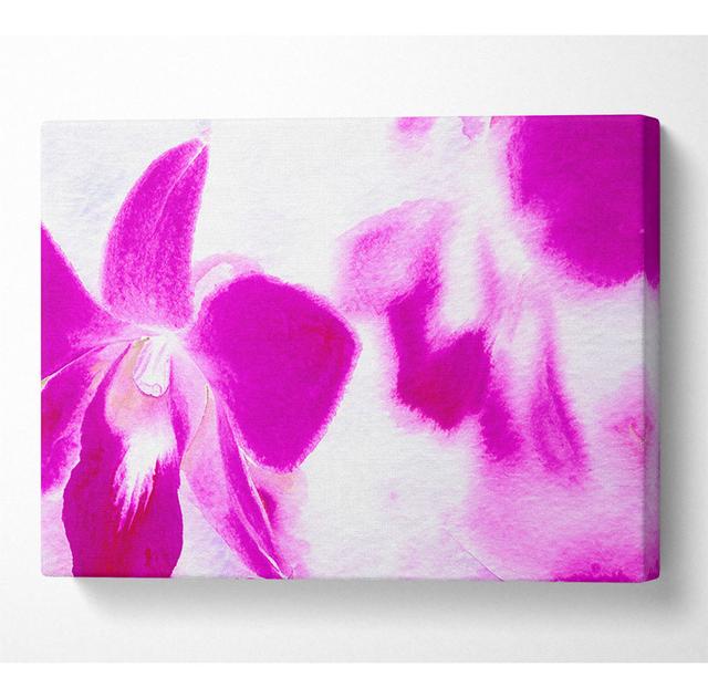 Purple Flowers On White Background - Wrapped Canvas Art Prints Metro Lane Size: 81cm H x 121.9cm W x 10cm D on Productcaster.