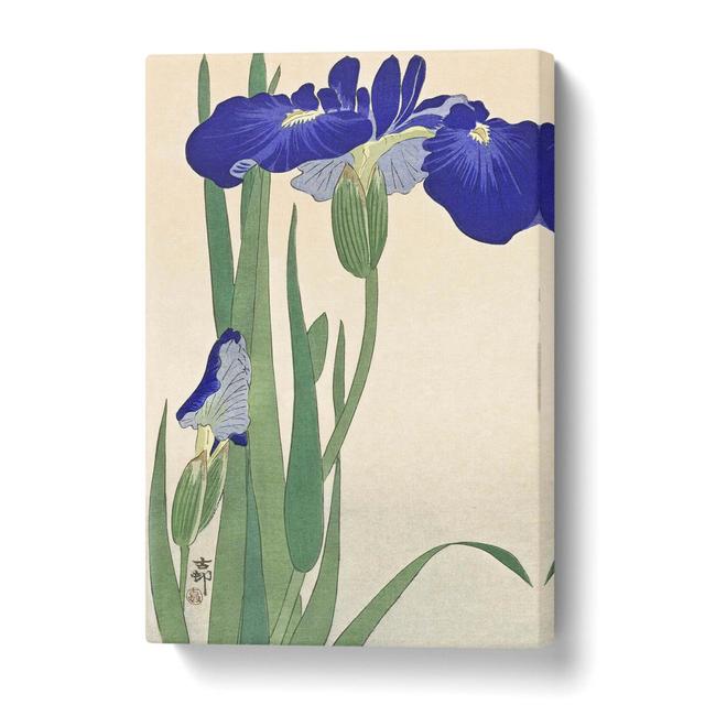 'Blue Irises' by Ohara Koson - Wrapped Canvas Painting Print Brambly Cottage Size: 50 cm H x 35 cm W on Productcaster.