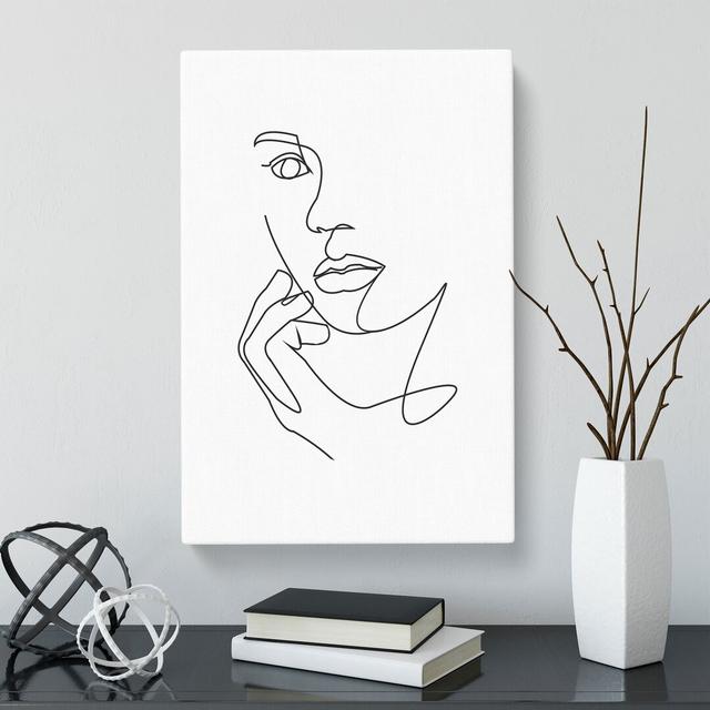 Line Female Face - Wrapped Canvas Graphic Art East Urban Home Size: 60cm H x 40cm W x 3cm D on Productcaster.