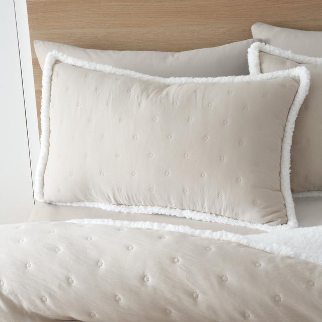 Cosy Nori Soft Sherpa Duvet Cover Set Catherine Lansfield Colour: Cream, Size: Super King Duvet Cover + 2 Standard Pillowcases on Productcaster.