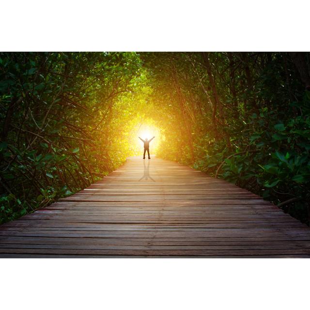 Tunnel - Wrapped Canvas Photograph Union Rustic Size: 61cm H x 91cm W x 3.8cm D on Productcaster.