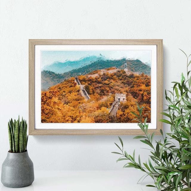 The Great Wall of China - Picture Frame Painting Print East Urban Home Frame Option: Oak Framed, Size: 36cm H x 48cm W x 2cm D on Productcaster.