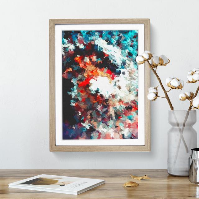 XV1022-3407X Passion Of Flowers Abstract - Art Prints Metro Lane Format: Oak Framed, Size: 66cm H x 48cm W on Productcaster.