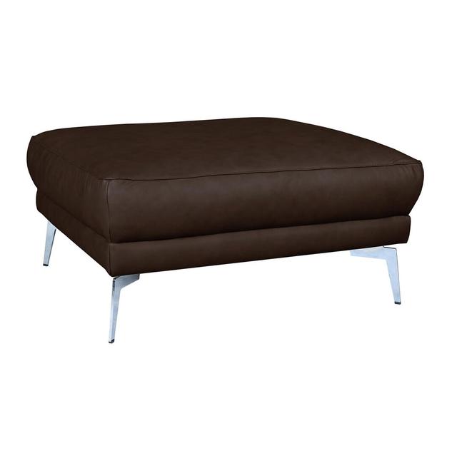 Kilmarnock 96Cm Wide Genuine Leather Square Footstool Metro Lane Upholstery Colour: Chocolate on Productcaster.