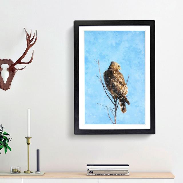 Hawk Perched in a Tree - Picture Frame Painting Print East Urban Home Frame Option: Black Framed, Size: 87cm H x 62cm W x 2cm D on Productcaster.