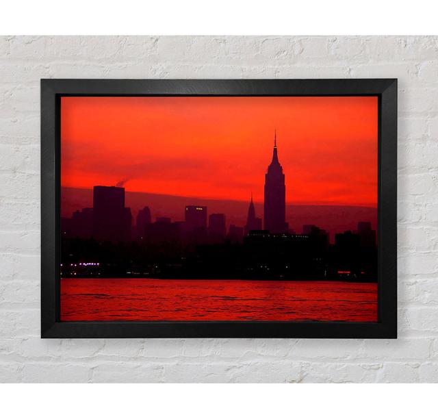 Empire State Red City - Druck Ebern Designs Größe: 84cm H x 118,9cm B x 3,4cm T on Productcaster.