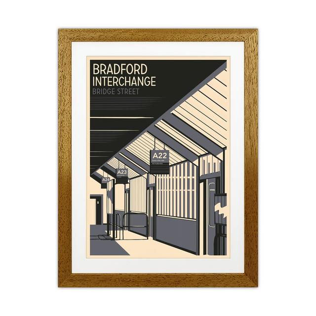 Bradford Interchange, Bridge Street Portrait by Richard O'Neill - Graphic Art Corrigan Studio Format: Brown Framed, Size: 43.5cm H x 33.5cm W x 3cm D on Productcaster.