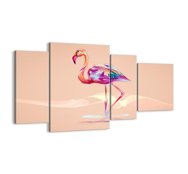 Bird of Good Emotions - 4 Piece Unframed Graphic Art Print Set on Canvas Bay Isle Home Size: 70cm H x 120cm W x 1.8cm D on Productcaster.