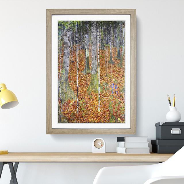 Birch Forest by Gustav Klimt - Picture Frame Painting East Urban Home Size: 36cm H x 27cm W x 2cm D, Frame Option: Oak Framed on Productcaster.