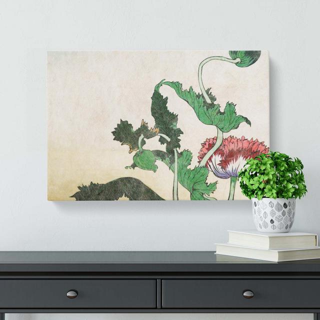 Peony Flower by Shibata Zeshin - Wrapped Canvas Art Print East Urban Home Size: 35cm H x 50cm W x 3cm D on Productcaster.