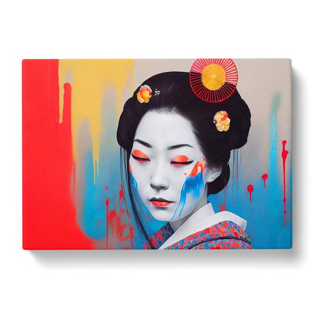 Colourful Geisha Vol.4 - Wrapped Canvas Painting ClassicLiving Size: 50cm H x 76cm W x 3cm D on Productcaster.