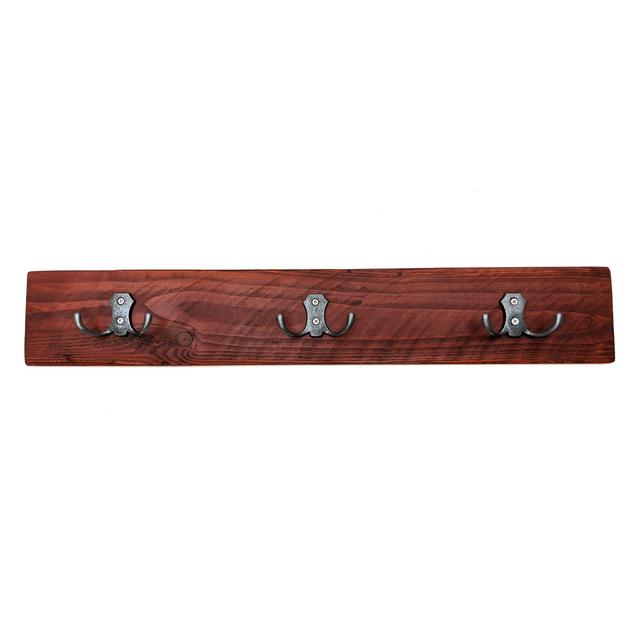 Coronel Solid Wood Wall Wall Mounted Coat Rack Alpen Home Size: 120 cm, Colour: Burnt/Gold on Productcaster.