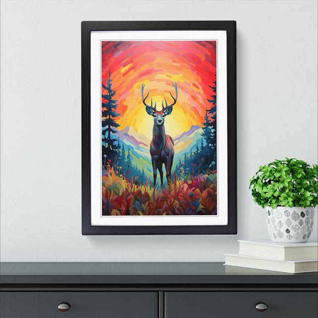 Deer Colour Field - Print Alpen Home Format: Black Framed, Size: 34cm H x 25cm W on Productcaster.