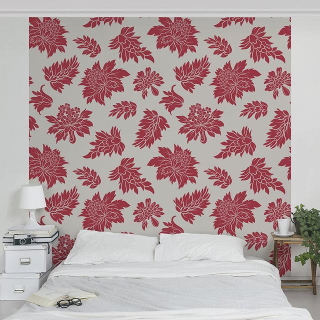 Matt Fototapete Rotes Barock Blumenmuster 1,92 m x 192 cm East Urban Home Größe: 2,4 m x 2,4 m on Productcaster.