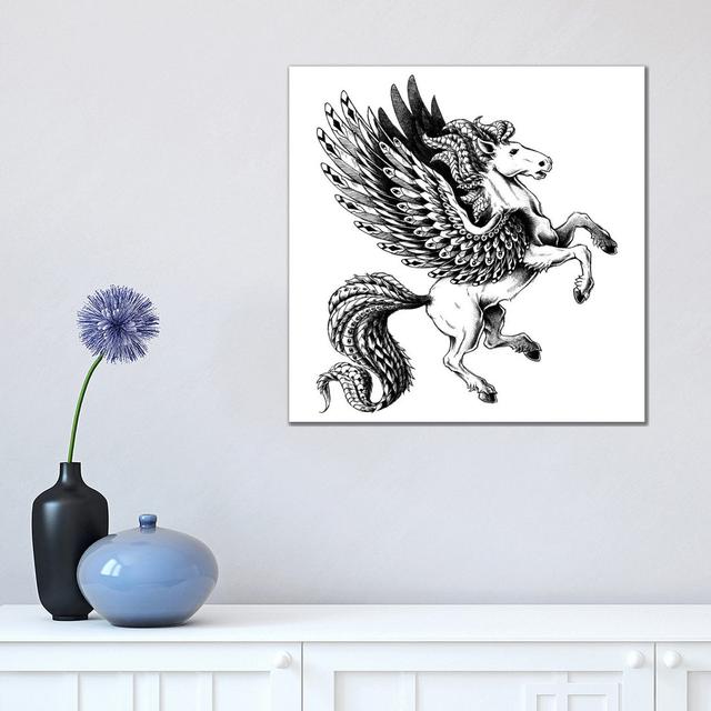 Pegasus - Wrapped Canvas Graphic Art Happy Larry Size: 45.72cm H x 45.72cm W on Productcaster.