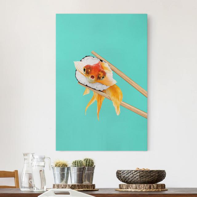 Leinwandbild Sushi mit Goldfisch von Jonas Loose Happy Larry Format: Leinwand 260g/m², Größe: 90 cm H x 60 cm B on Productcaster.