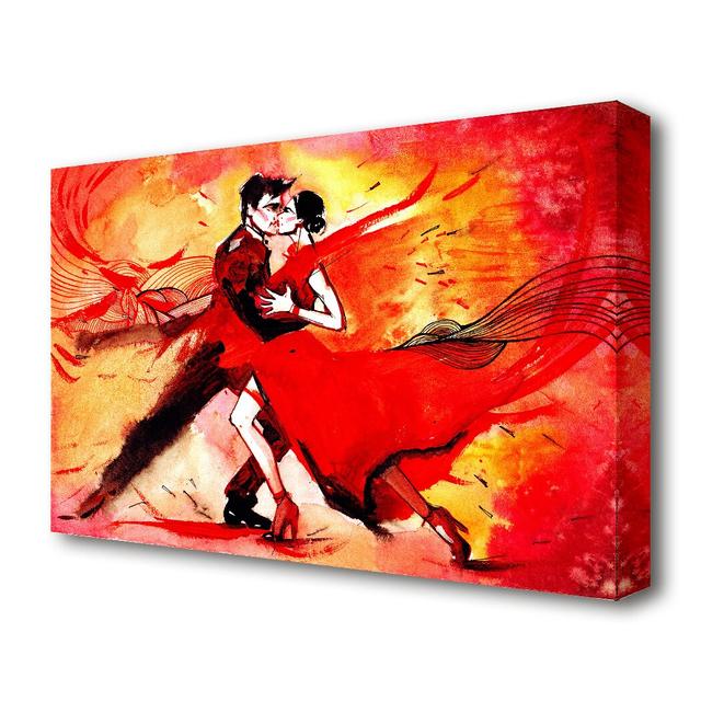 Salsa 3 Dance - Wrapped Canvas Painting Print East Urban Home Size: 101.6cm H x 203cm W on Productcaster.