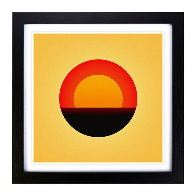 Sun Minimalism No.2 - Single Picture Frame Art Prints on Wood 17 Stories Format: Black on Productcaster.