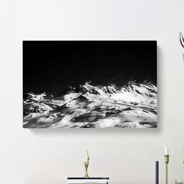 Snow Covered Mountains - Wrapped Canvas Print East Urban Home Size: 60cm H x 91cm W x 3cm D on Productcaster.