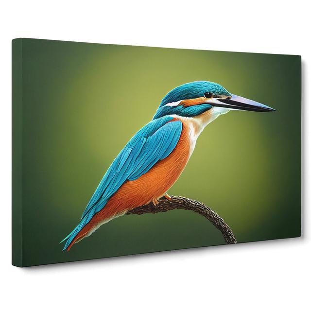 Dynamic Kingfisher Bird - Wrapped Canvas Photograph 17 Stories Size: 35cm H x 50cm W x 3cm D on Productcaster.