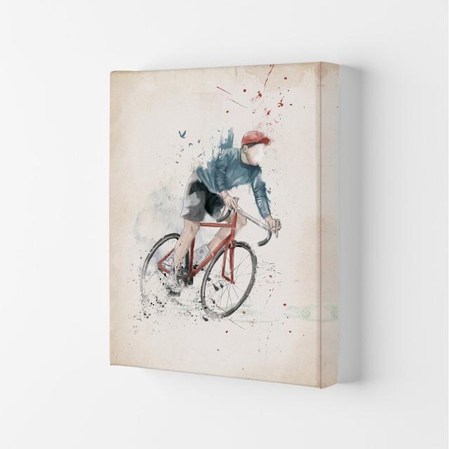 I Want To Ride My Bicycle by Mercedes Lopes Charro - Print East Urban Home Size: 84.1cm H x 59.4cm W x 4cm D, Frame Options: Wrapped Canvas on Productcaster.