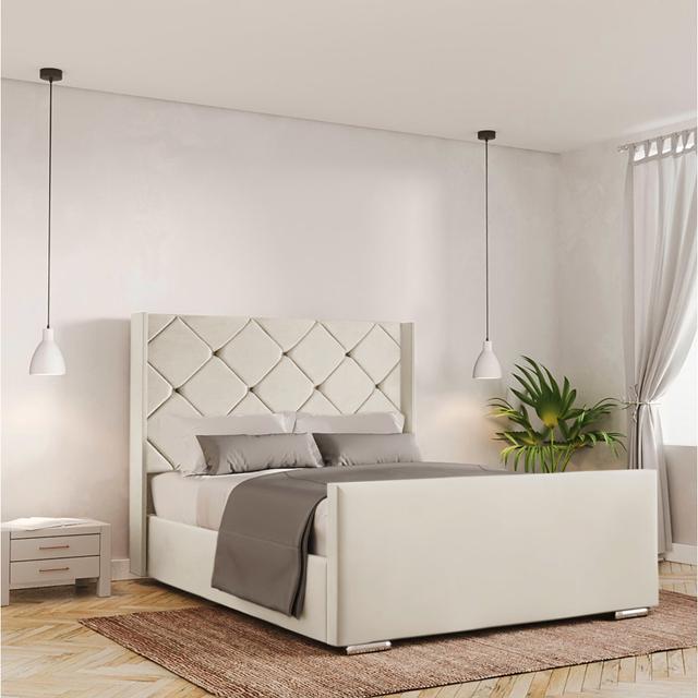 Adilyn Upholstered Storage Bed Fairmont Park Size: Single (3'), Colour: Cream on Productcaster.