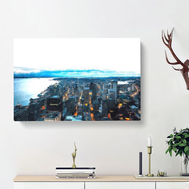 The Seattle Washington Skyline - Wrapped Canvas Painting Print East Urban Home Size: 50cm H x 76cm W x 3cm D on Productcaster.