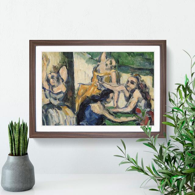 The Courtesans by Paul Cezanne - Picture Frame Painting East Urban Home Size: 27cm H x 36cm W x 2cm D, Frame Option: Walnut Framed on Productcaster.