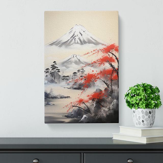 Mount Fuji Gestural Art - No Frame Art Prints Alpen Home Size: 76cm H x 50cm W x 3cm D on Productcaster.