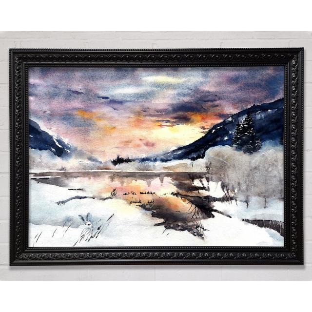 Winter At The Sunset Lake Framed Print Bright Star Size: 84.1cm H x 118.9cm W on Productcaster.