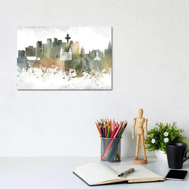 Liverpool Skyline by WallDecorAddict - Wrapped Canvas Painting Latitude Run Size: 20.32cm H x 30.48cm W x 1.905cm D on Productcaster.