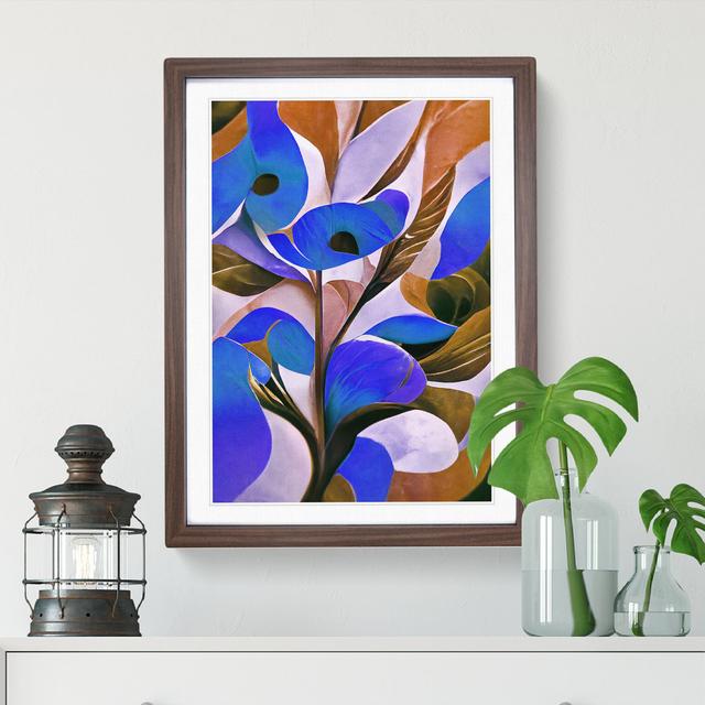 Amazing Abstract Floral No.6 - Single Picture Frame Painting Marlow Home Co. Size: 64cm H x 46cm W x 2cm D, Frame Colour: Walnut Framed on Productcaster.