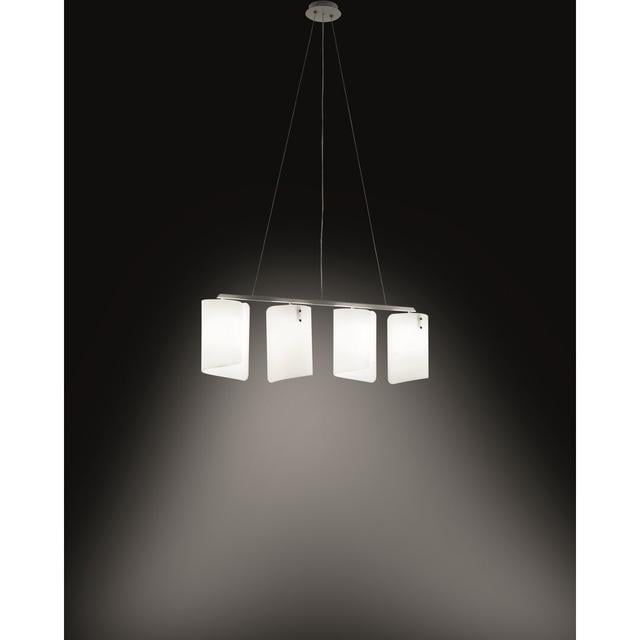 Pendelleuchte 4-flammig Papiro Selene Illuminazione Lampenschirmfarbe: Satiniertes Kristallglas on Productcaster.