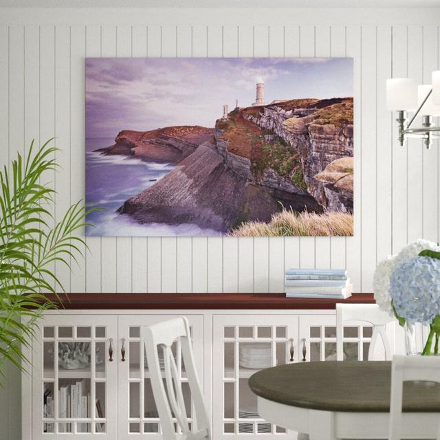 Leinwandbild Cliffs and Lighthouse East Urban Home Größe: 120 L x 80 B on Productcaster.