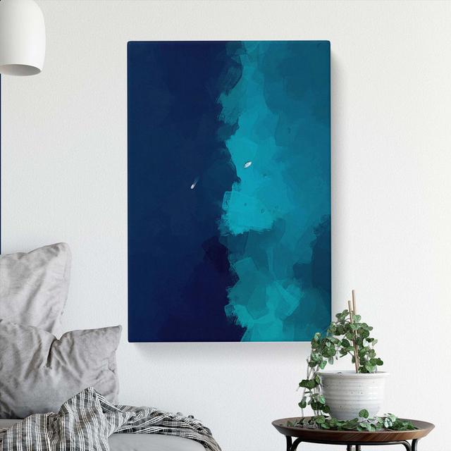 Boats In The Ocean In Abstract - Wrapped Canvas Print East Urban Home Size: 50cm H x 35cm W x 3cm D on Productcaster.