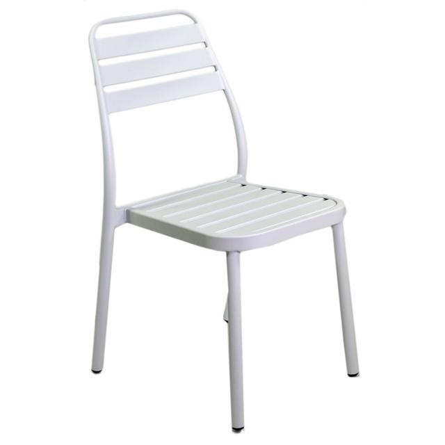 Bluxome Stacking Garden Chair August Grove Colour: White on Productcaster.