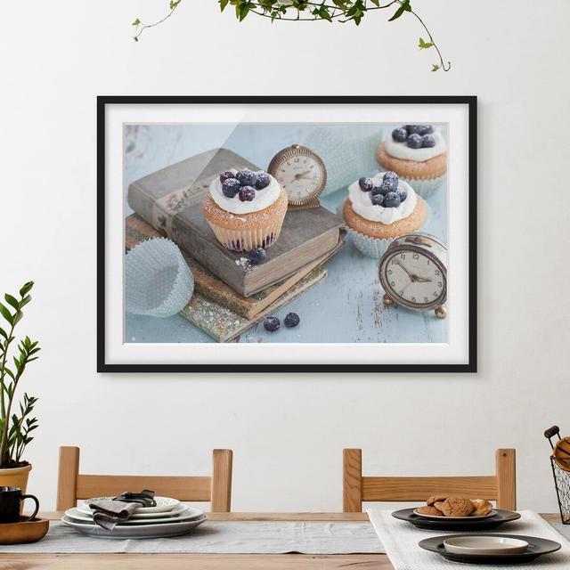 Gerahmtes Poster Vintage Cupcakes with Alarm East Urban Home Rahmenoptionen: Mattes Schwarz, Größe: 30 cm H x 40 cm B on Productcaster.