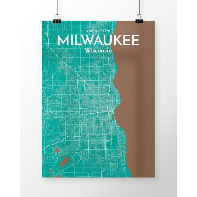 Milwaukee City Map - Unframed Graphic Art Print on Paper East Urban Home Size: 43.2cm H x 27.9cm W x 0.13cm D on Productcaster.