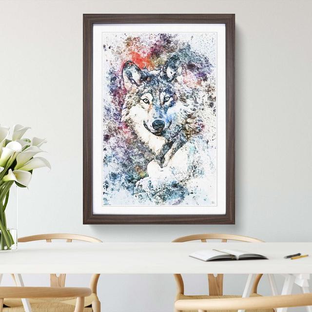 Wolf in Abstract - Picture Frame Painting Print East Urban Home Frame Option: Walnut, Size: 60cm H x 40cm W x 2cm D on Productcaster.