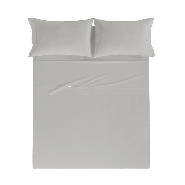 Griffiths 200 Thread Count 100% Cotton Percale Flat Sheet Ebern Designs Size: 250 x 280cm, Colour: Grey on Productcaster.