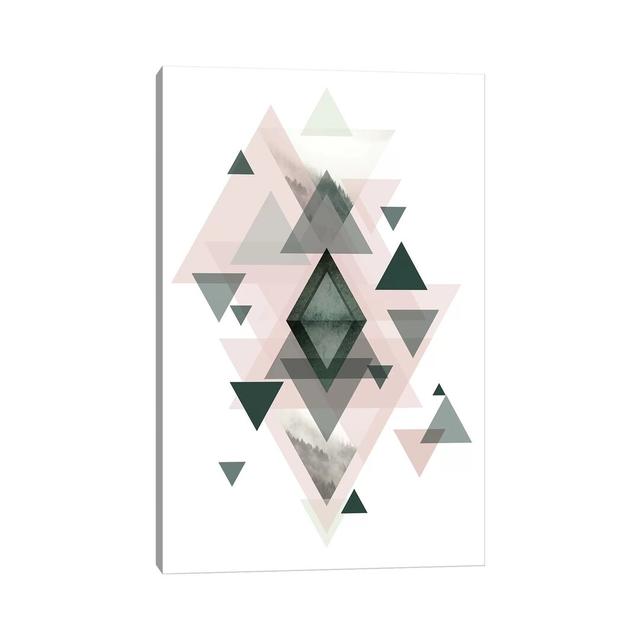 Pink Green Geometric I by Urban Epiphany - Print on Canvas Ebern Designs Format: Wrapped Canvas, Size: 101.6cm H x 66.04cm W x 1.91cm D on Productcaster.