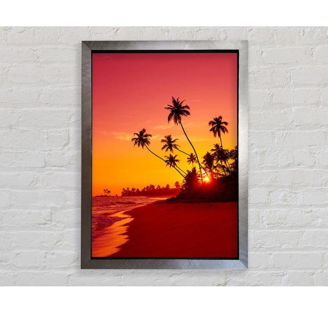 As The Sun Sets Under The Palm Trees Framed Print House of Hampton Size: 84.1cm H x 59.7cm W x 3.4cm D, Format: Gold Framed Paper on Productcaster.