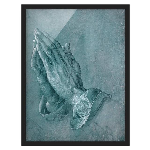 Study on Praying Hands - Picture Frame Graphic Art Rosalind Wheeler Size: 100cm H x 70cm W x 2cm D, Frame Option: Black Framed on Productcaster.