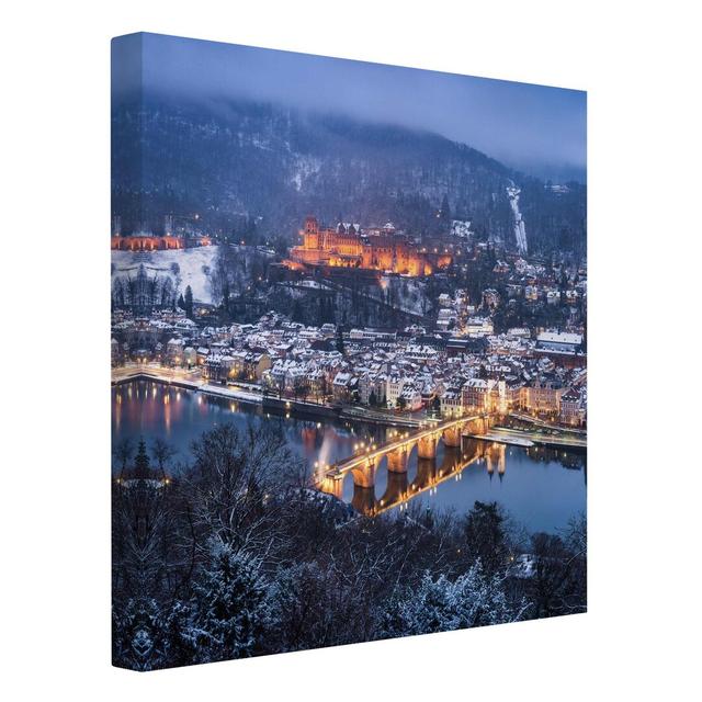 Wintry Heidelberg by Jan Becke - Wrapped Canvas Photograph Ebern Designs Size: 40cm H x 40cm W on Productcaster.