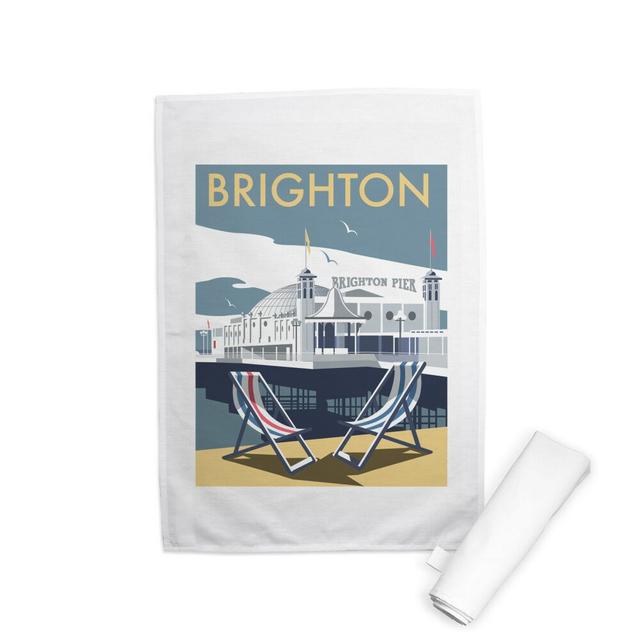 Brighton Pier Tea Towel Happy Larry on Productcaster.