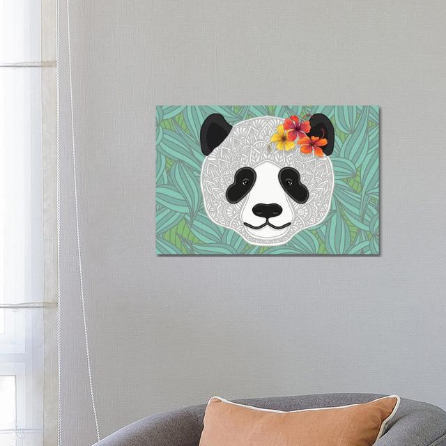 Tropical Panda by Angelika Parker - Wrapped Canvas Painting Bloomsbury Market Size: 45.72cm H x 66.04cm W x 1.91cm D on Productcaster.