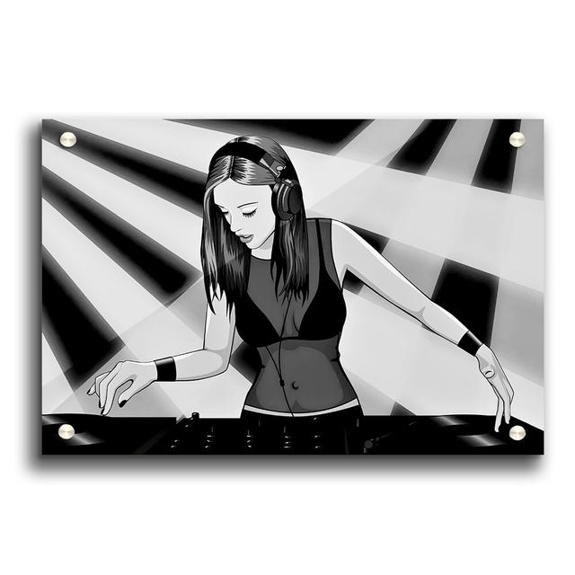 Dj Woman Club - Unframed Graphic Art Print on Acrylic East Urban Home Size: 21cm H x 29.7cm W on Productcaster.