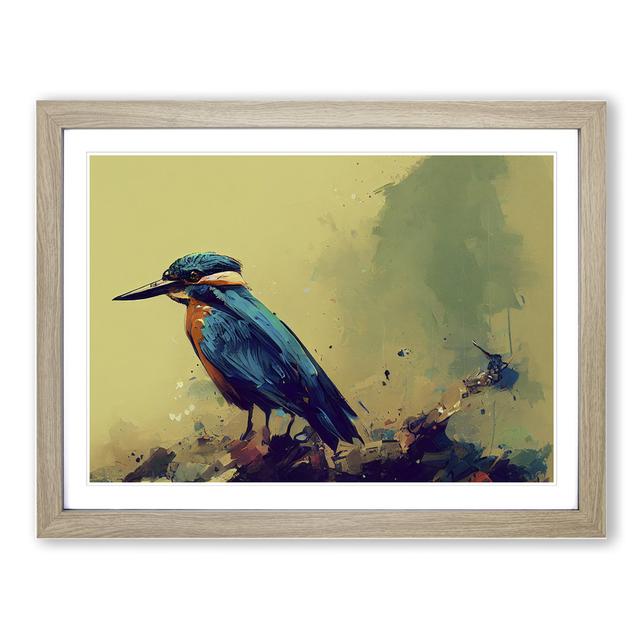 Kingfisher Bird Vol.8 - Picture Frame Graphic Art ClassicLiving Size: 25cm H x 34cm W x 2cm D, Frame Colour: Oak on Productcaster.