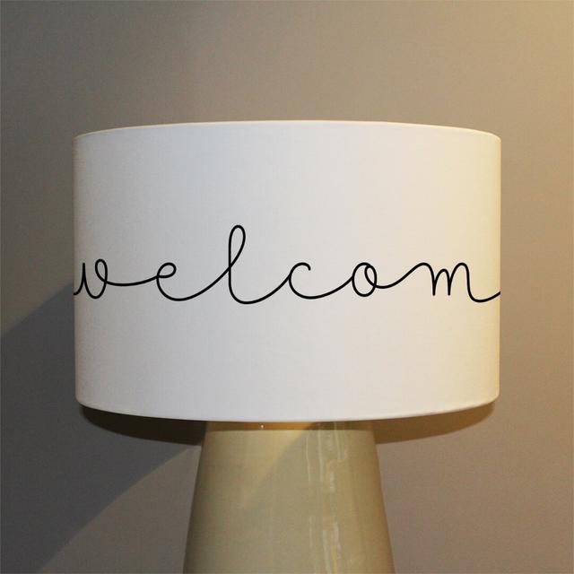 Text Welcome 40cm Canvas Drum Pendant Shade East Urban Home on Productcaster.