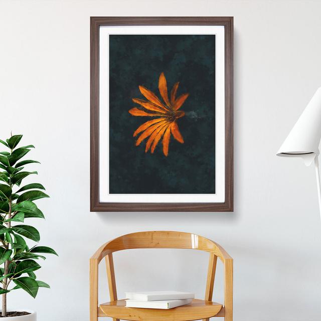 Orange Flower in Bloom - Picture Frame Painting East Urban Home Frame Option: Walnut Framed, Size: 48cm H x 36cm W x 2cm D on Productcaster.